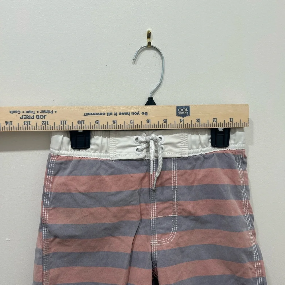 Gap Boy’s Swim Trunks Size Small 6-7 Red Navy Stripes Bathing Suit Bottoms Liner